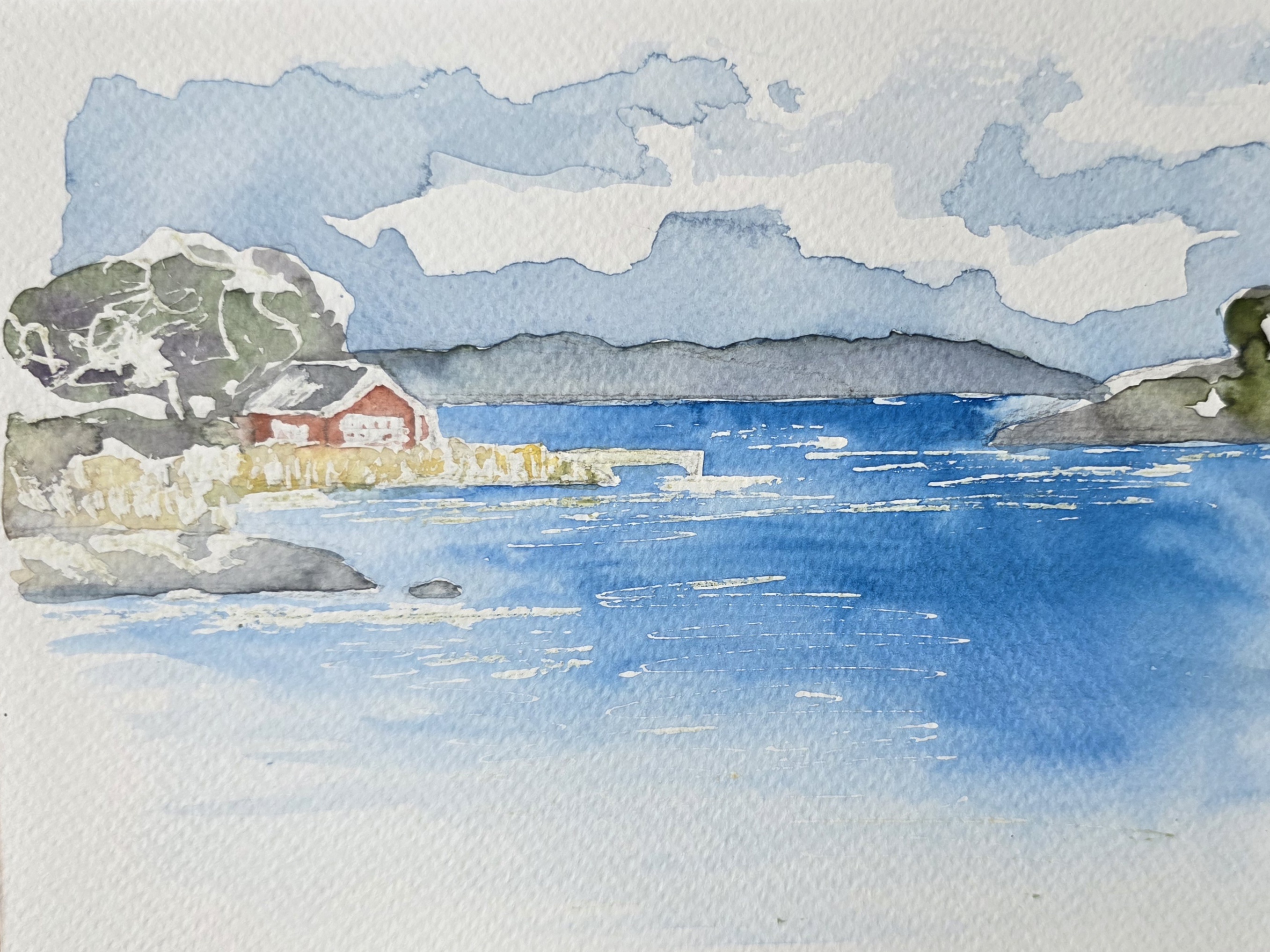Skizzen und Aquarelle von einer Reise nach Schweden, festgegehalten in einem Reisetagebuch